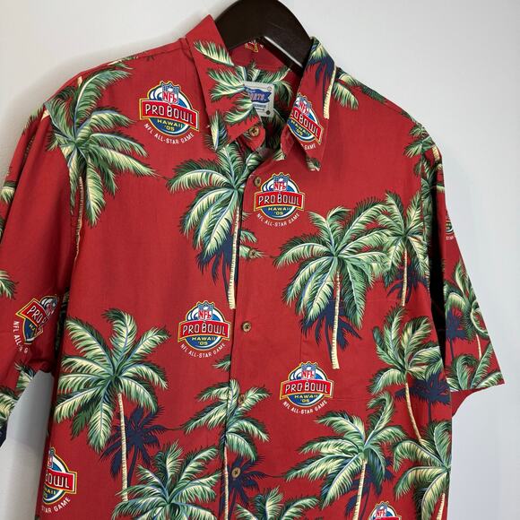 Reyn Spooner Pro Bowl 2005 Hawaiian Aloha Shirt Red Hawaii NFL Football XL - Picture 2 of 11
